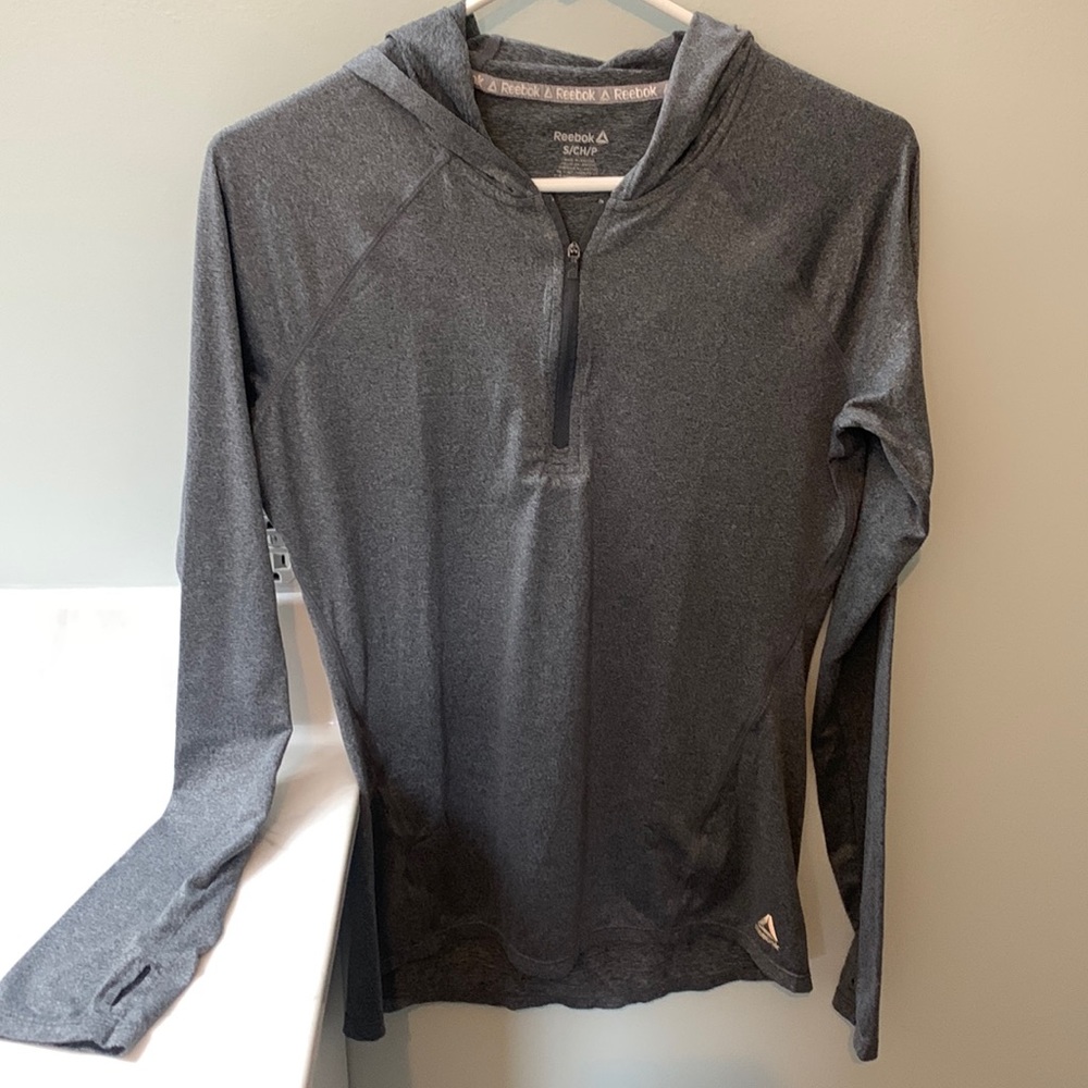 Reebok grey hoodie worn thumbholes